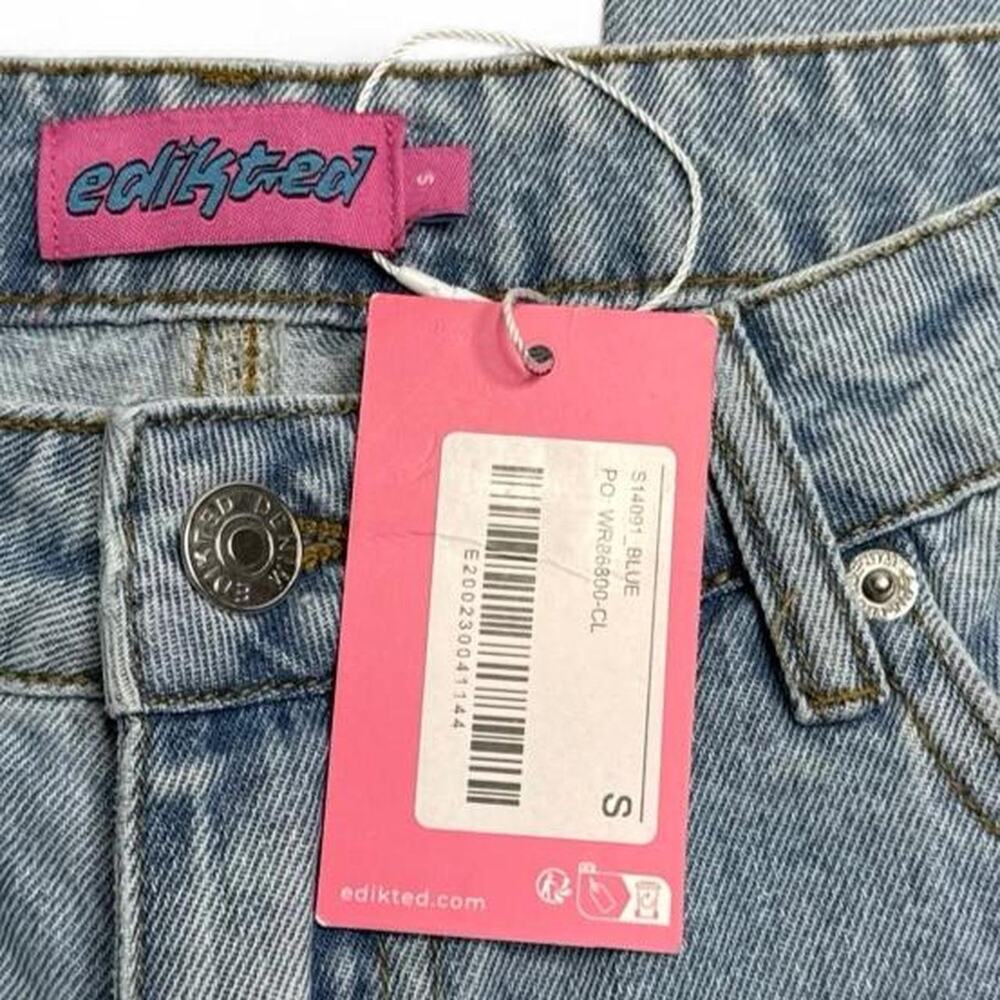 Edikted blue wide leg jeans Size S NWT - Picture 3 of 7